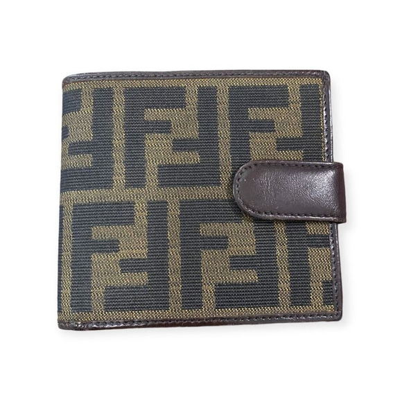 Authentic Compact Fendi Wallet | Zucca FF Logo Small Fendi Wallet - Picture 1 of 10